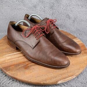 Cole‎ Haan Williams Derby Brown Distressed Leather Oxford Shoes C12660 Size 9.5M